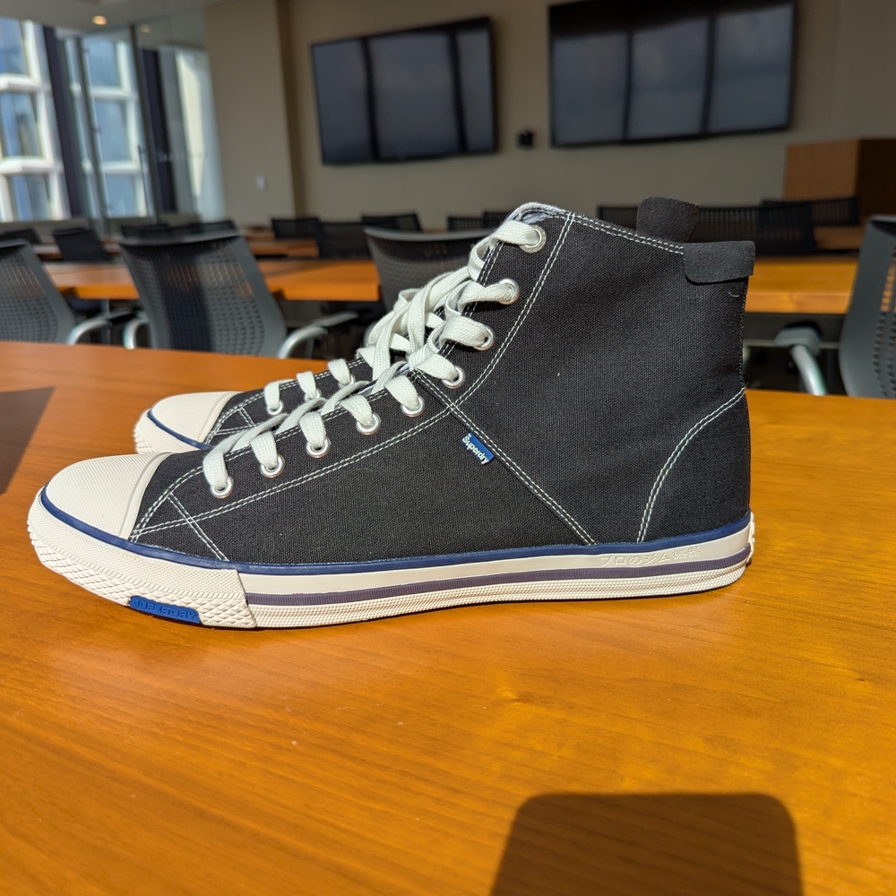 Superdry Black and White High-Top Sneakers